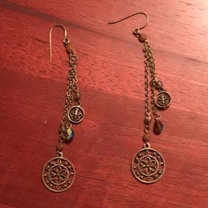 Bronze/brass dangle earrings